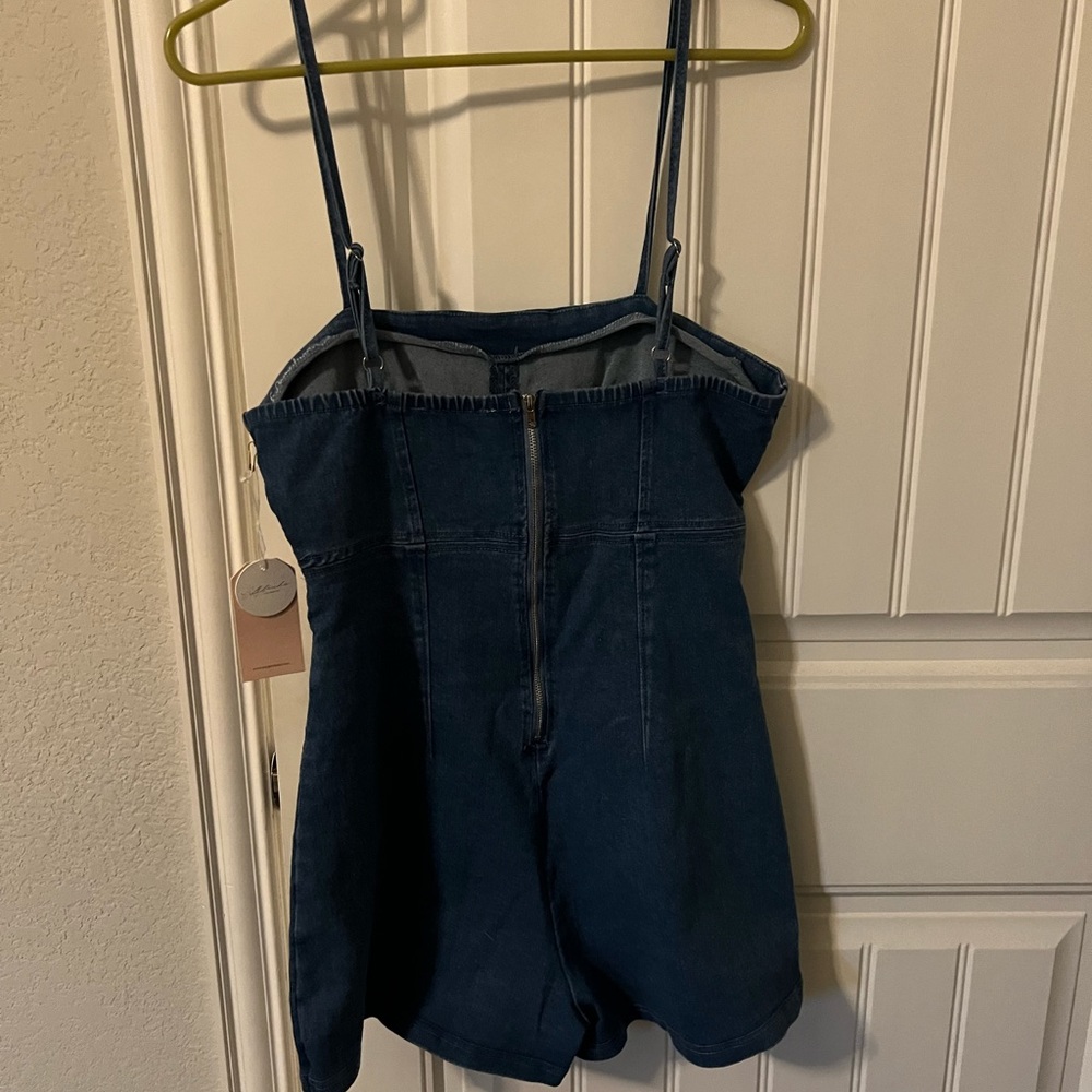 Dark denim romper